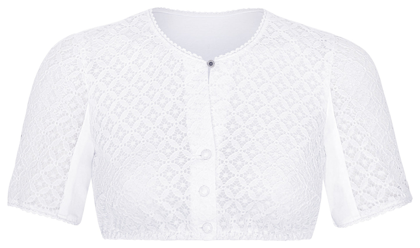 Dirndlbluse Augenstern Stretch in weiß