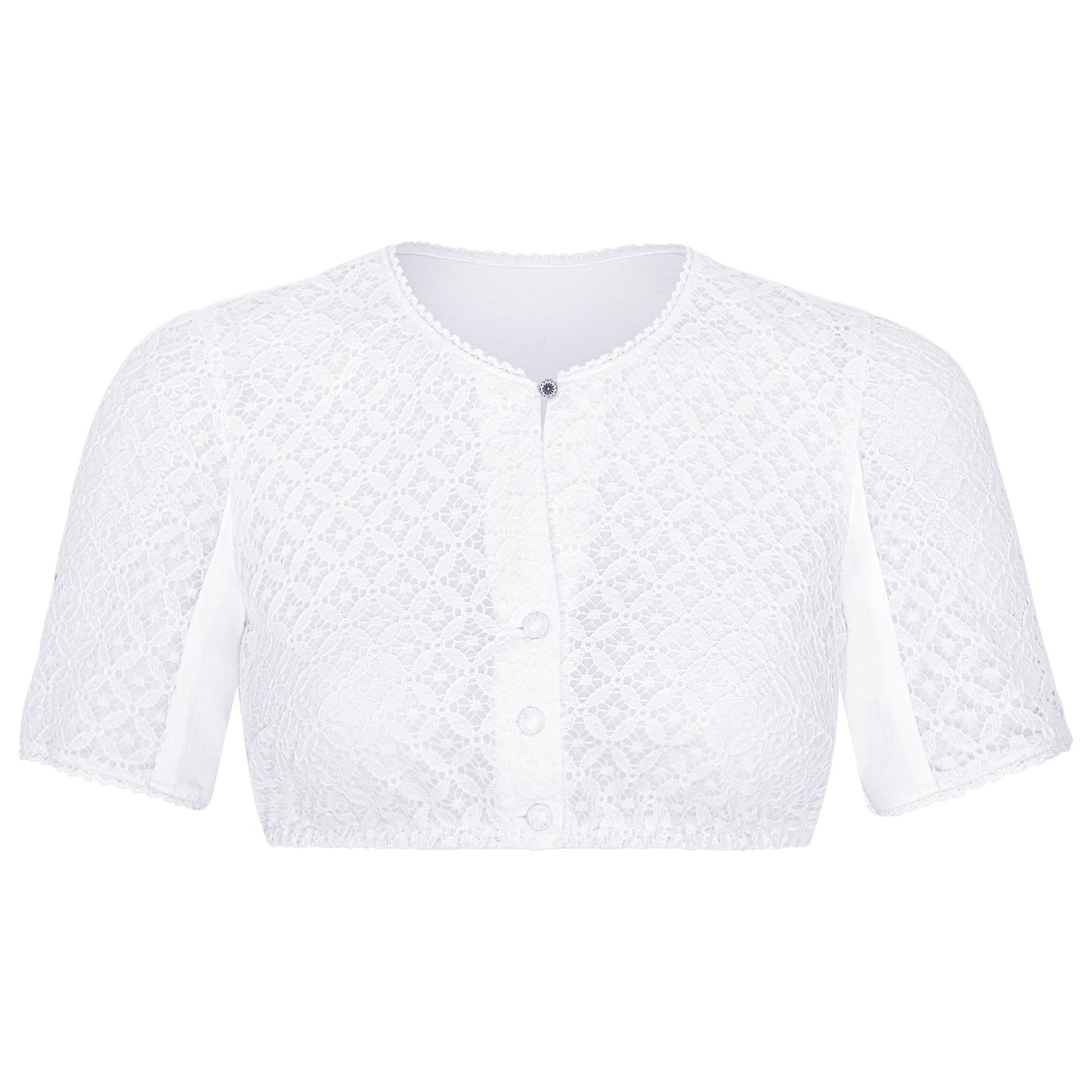 Dirndlbluse Augenstern Stretch in weiß