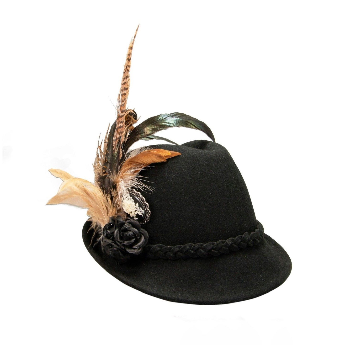 Flecht Filzhut Schwarz
