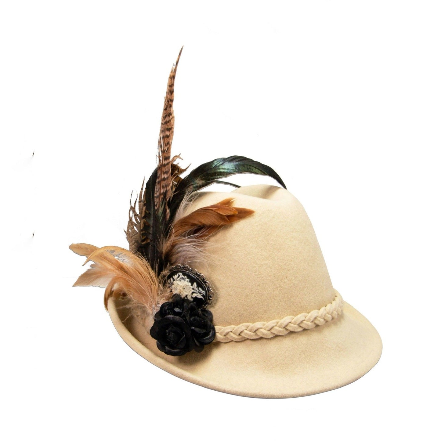 Flecht Filzhut Woll-Weiss