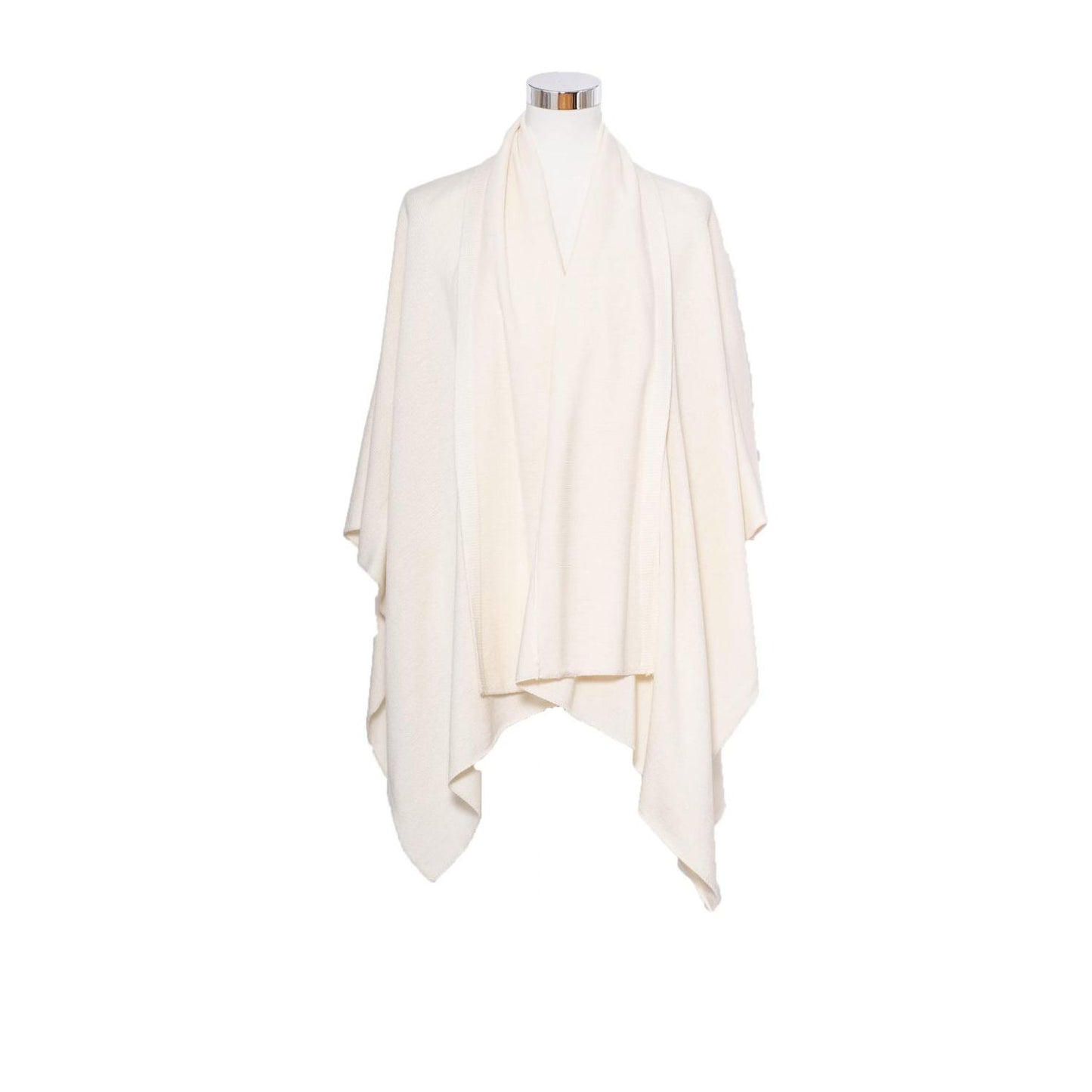 Poncho mit Schal von Luise Steiner in weiss