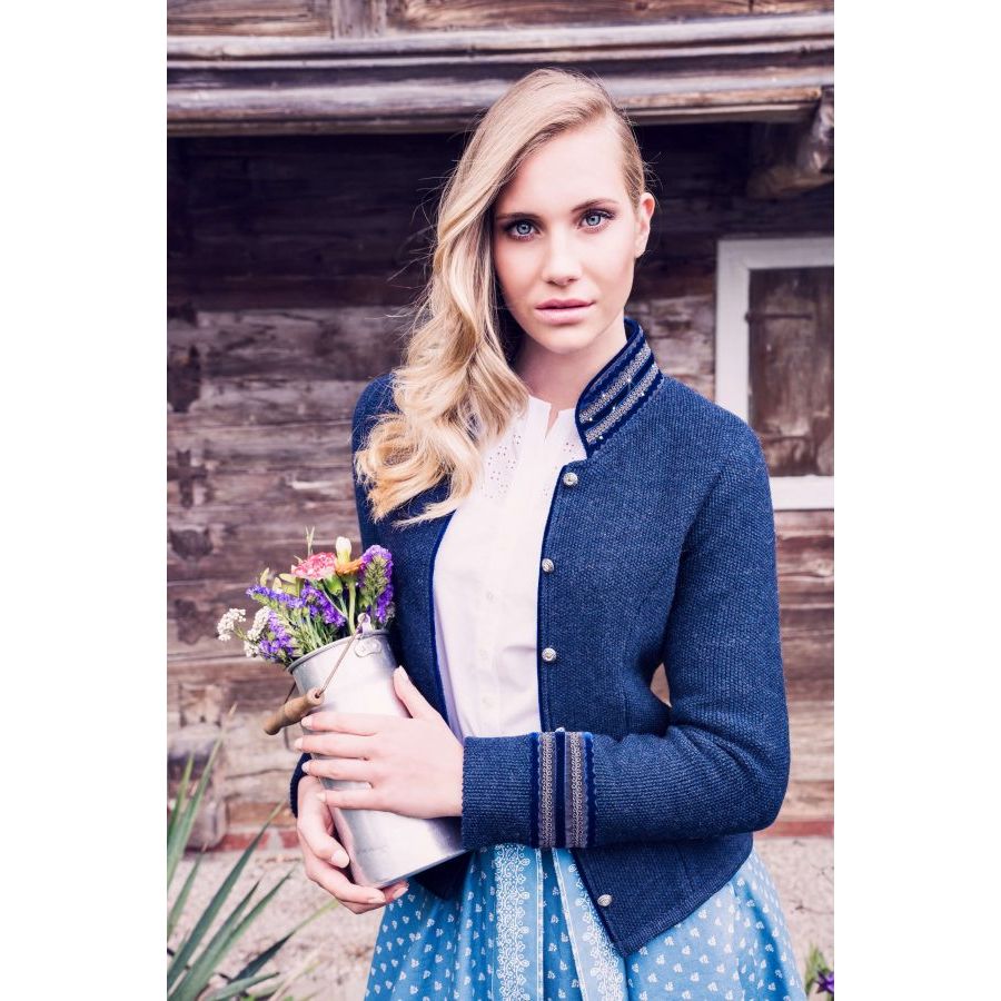 Litzlfelder Strickjacke Maria in blau