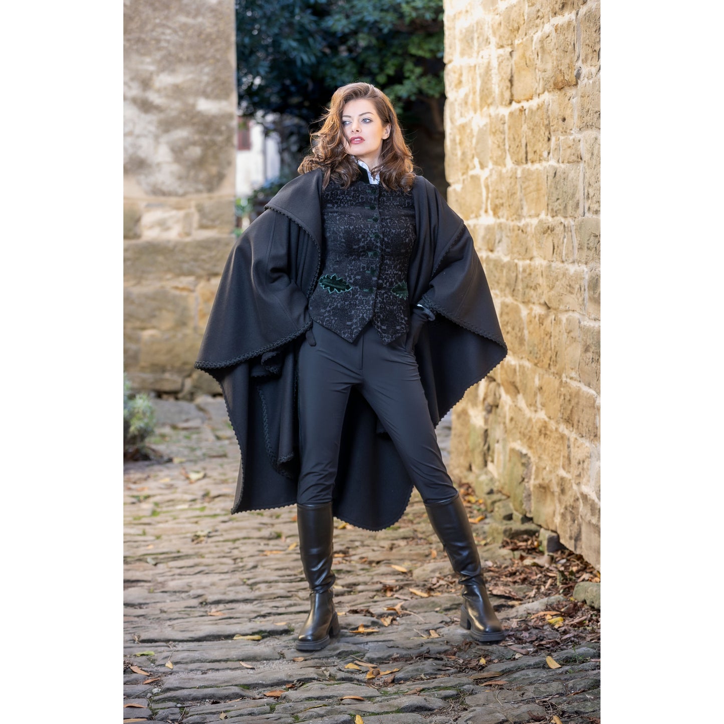 Jacke in schwarz /grün