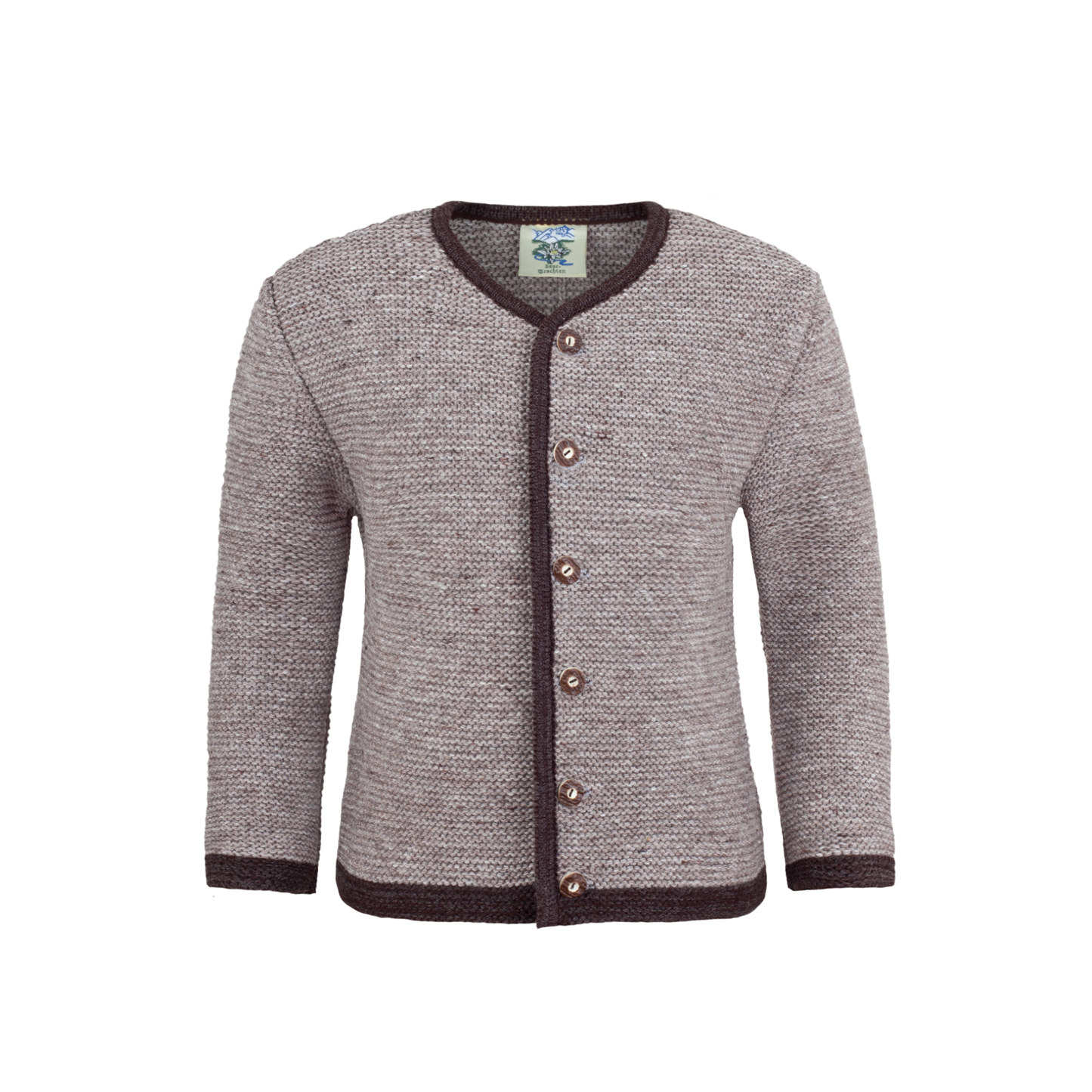 Buben Strickjacke Rundhals braun