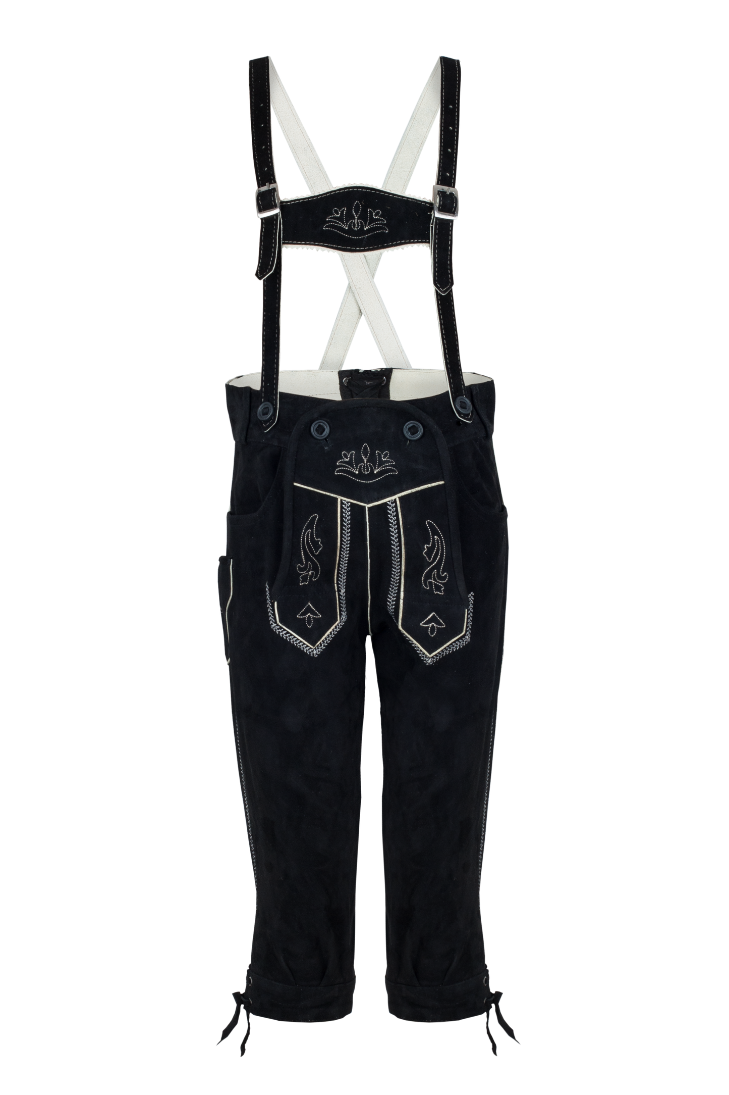 3/4 Kinder Lederhose in schwarz