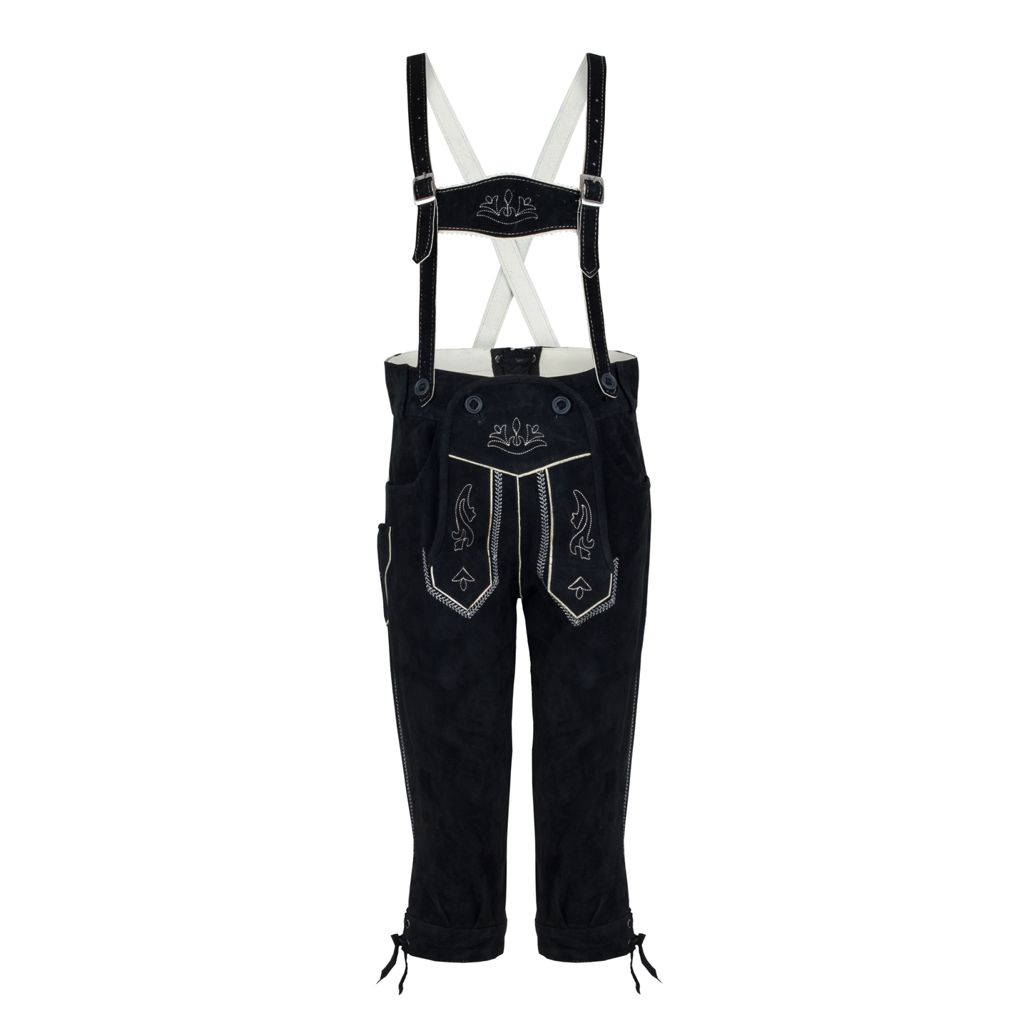 3/4 Kinder Lederhose in schwarz