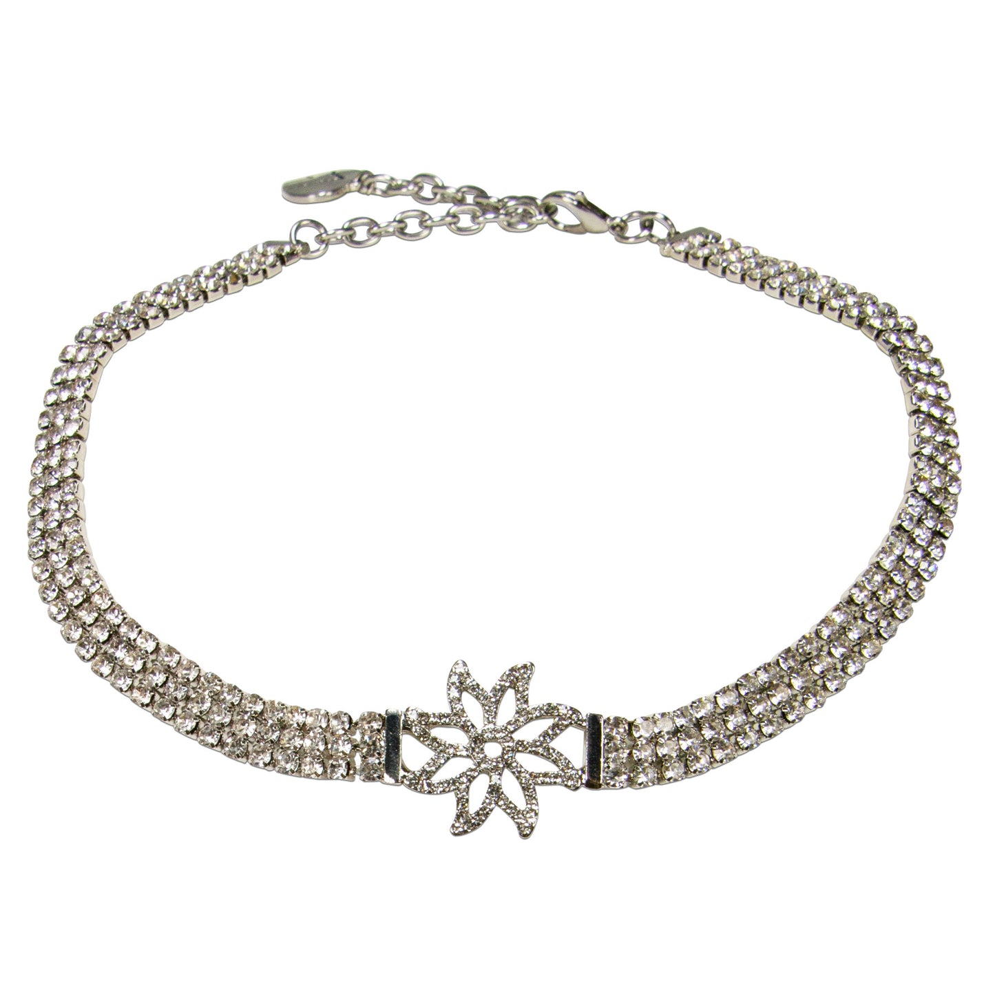 Kropfkette Glitzer Edelweiss Strass
