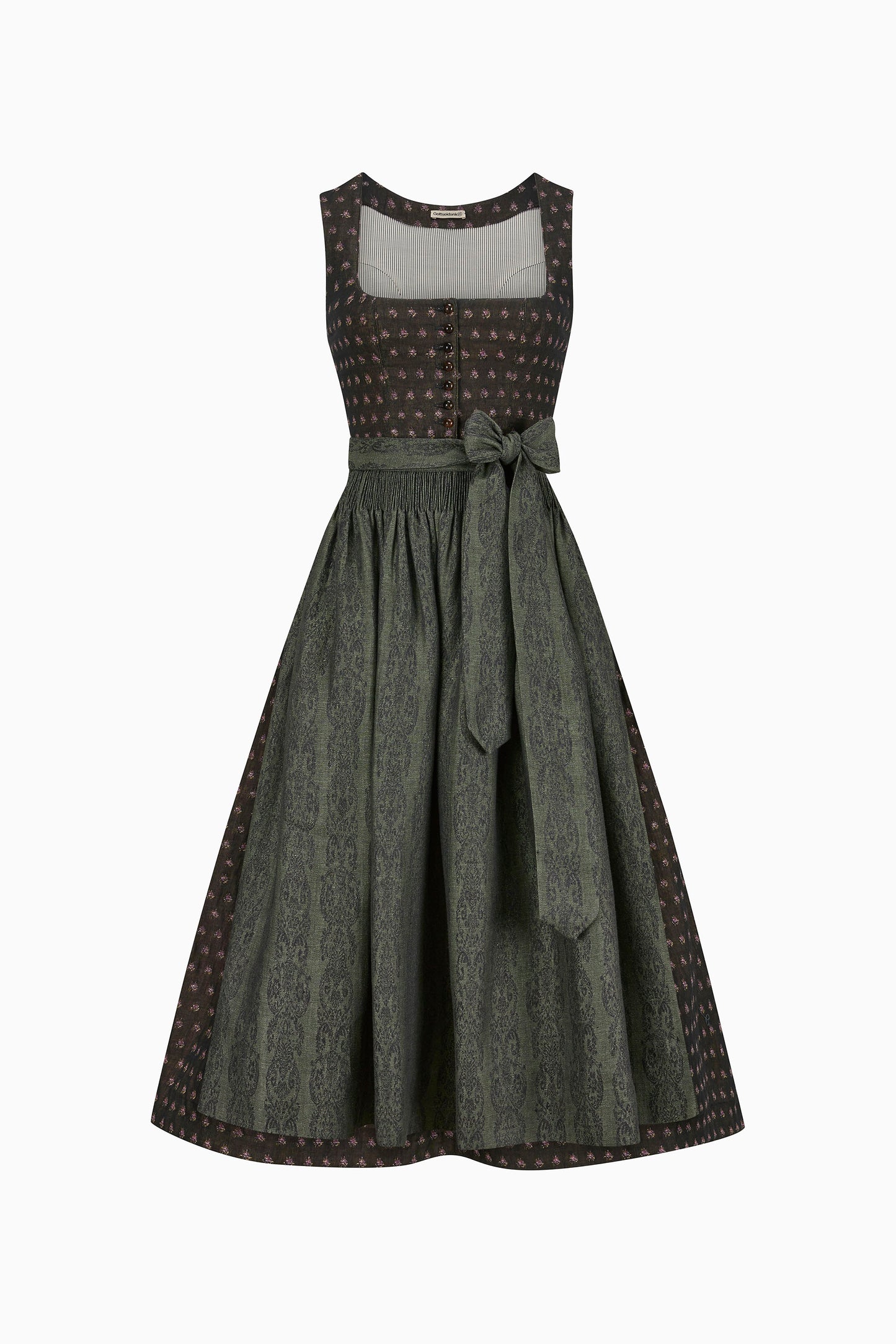 Dirndl Monika in Schwarz- Oliv