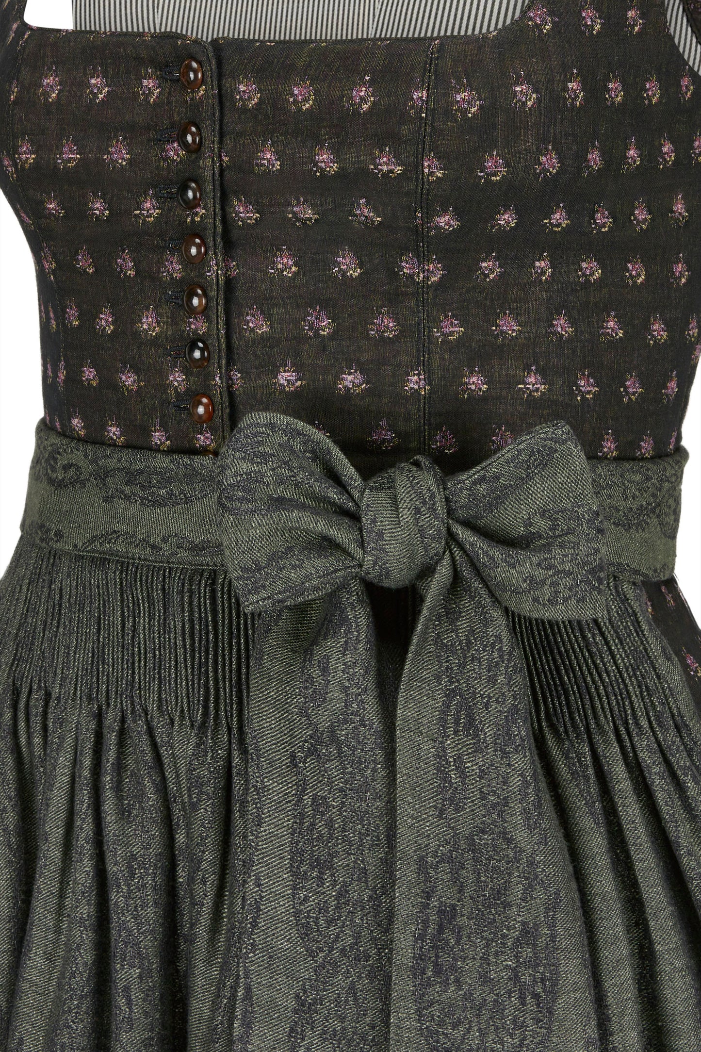 Dirndl Monika in Schwarz- Oliv