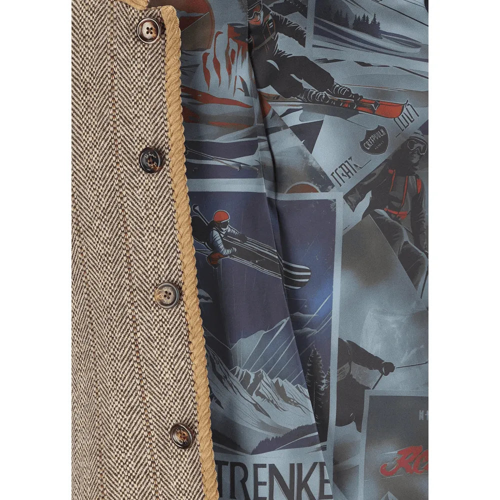 Lusandro Fischgrät Strick Hellbraun