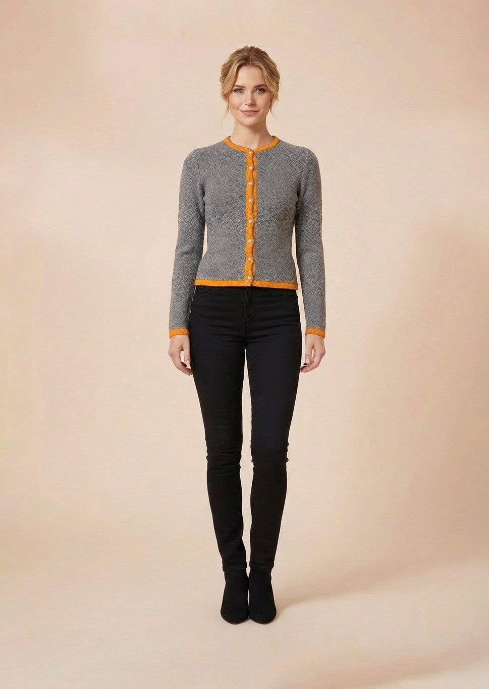 Strickjacke Grau/Rost