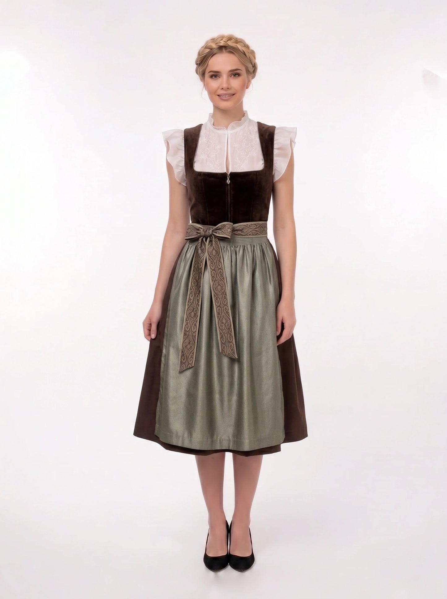Dirndl Samt Braun