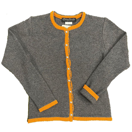 Strickjacke in hellgrau/rost