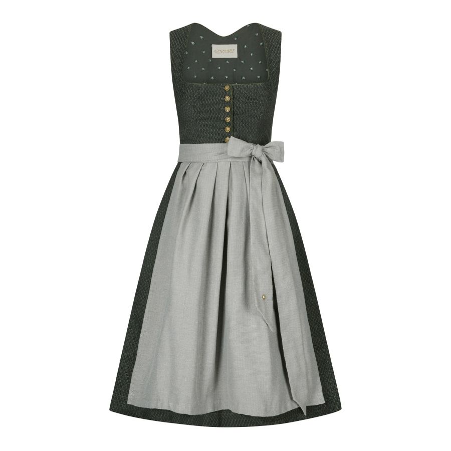 Dirndl Delia in anthrazit/grün