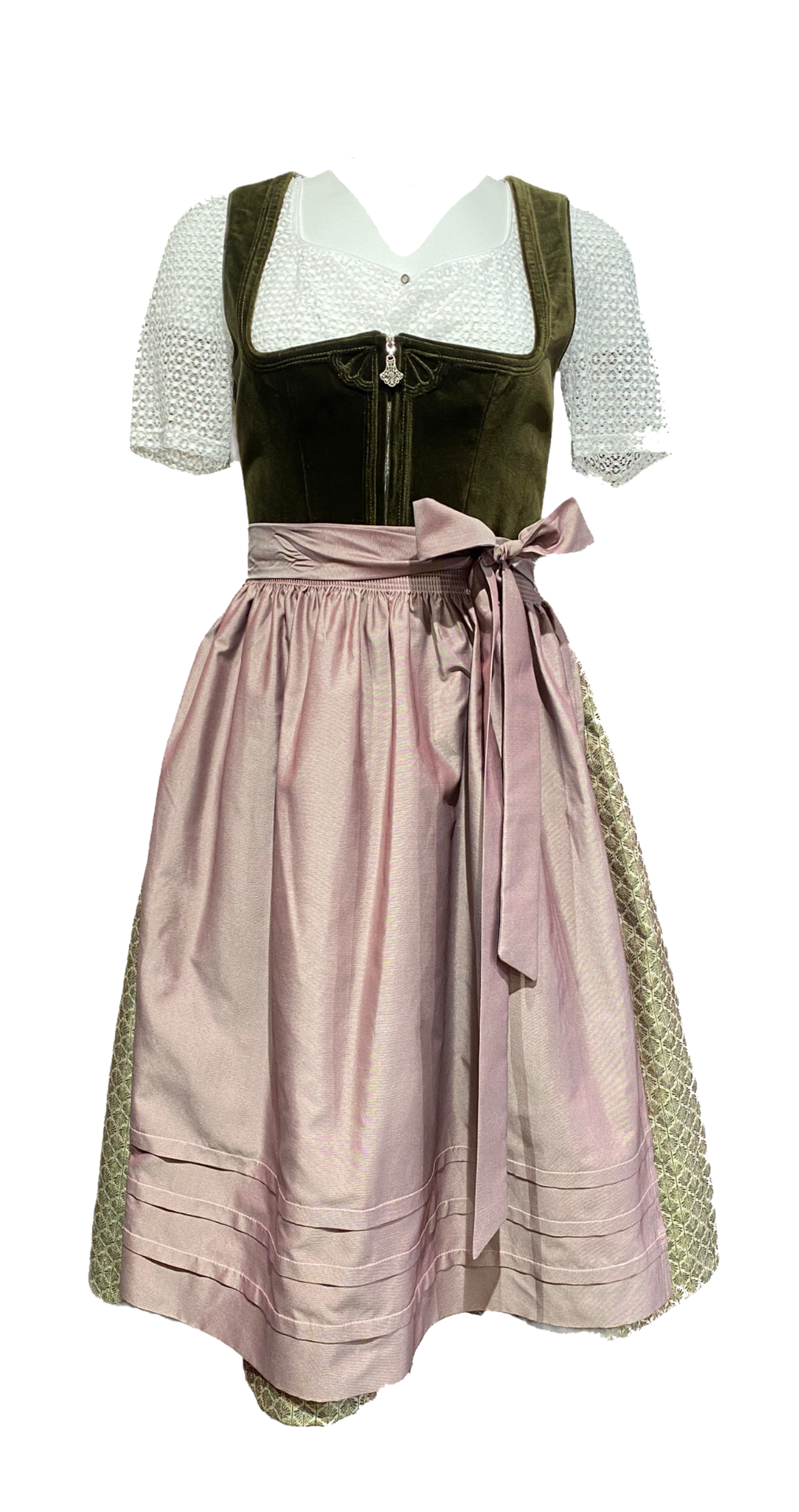 Dirndl Jolie in oliv/rose