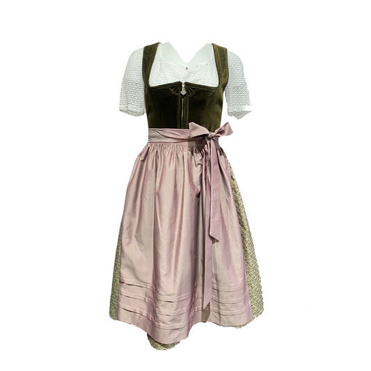 Dirndl Jolie in oliv/rose
