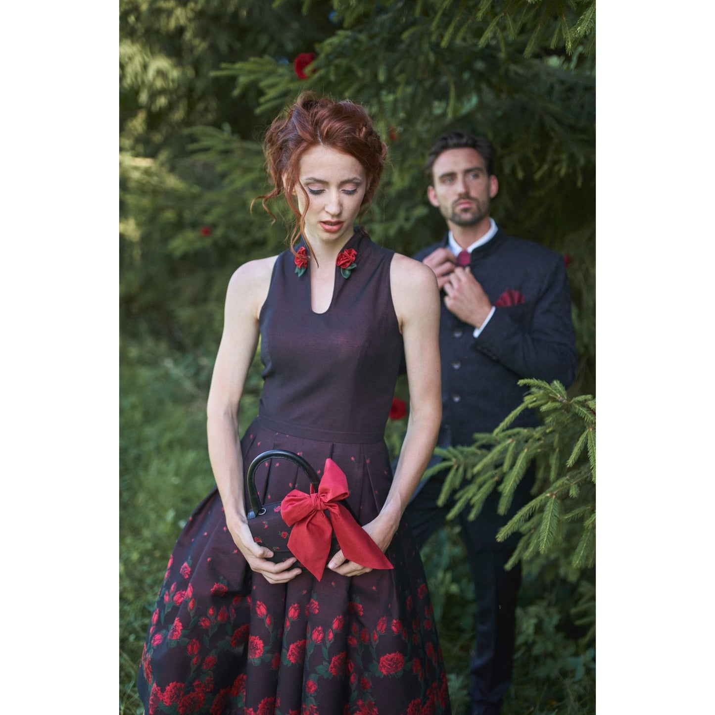 Kleid 12W012KU in schwarz/rot