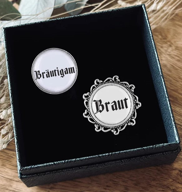 Gaudiknopf "Braut - Bräutigam"
