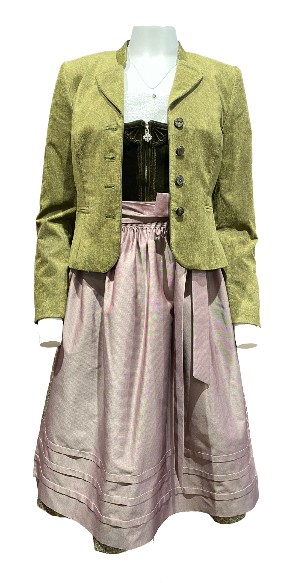 Dirndl Jolie in oliv/rose