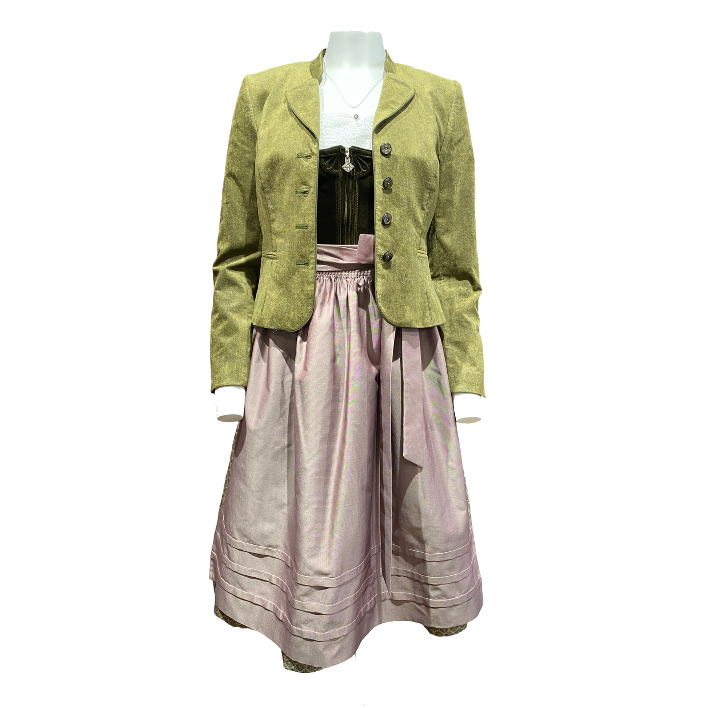 Dirndl Jolie in oliv/rose