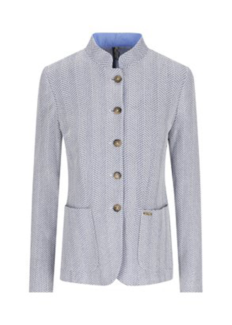 Blazer Luranda Fischgrat in weiss/himmelblau