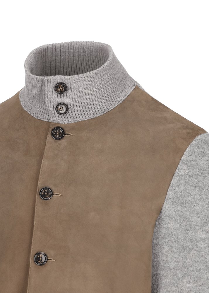 Jacke Lupoldo Ledermix in grau
