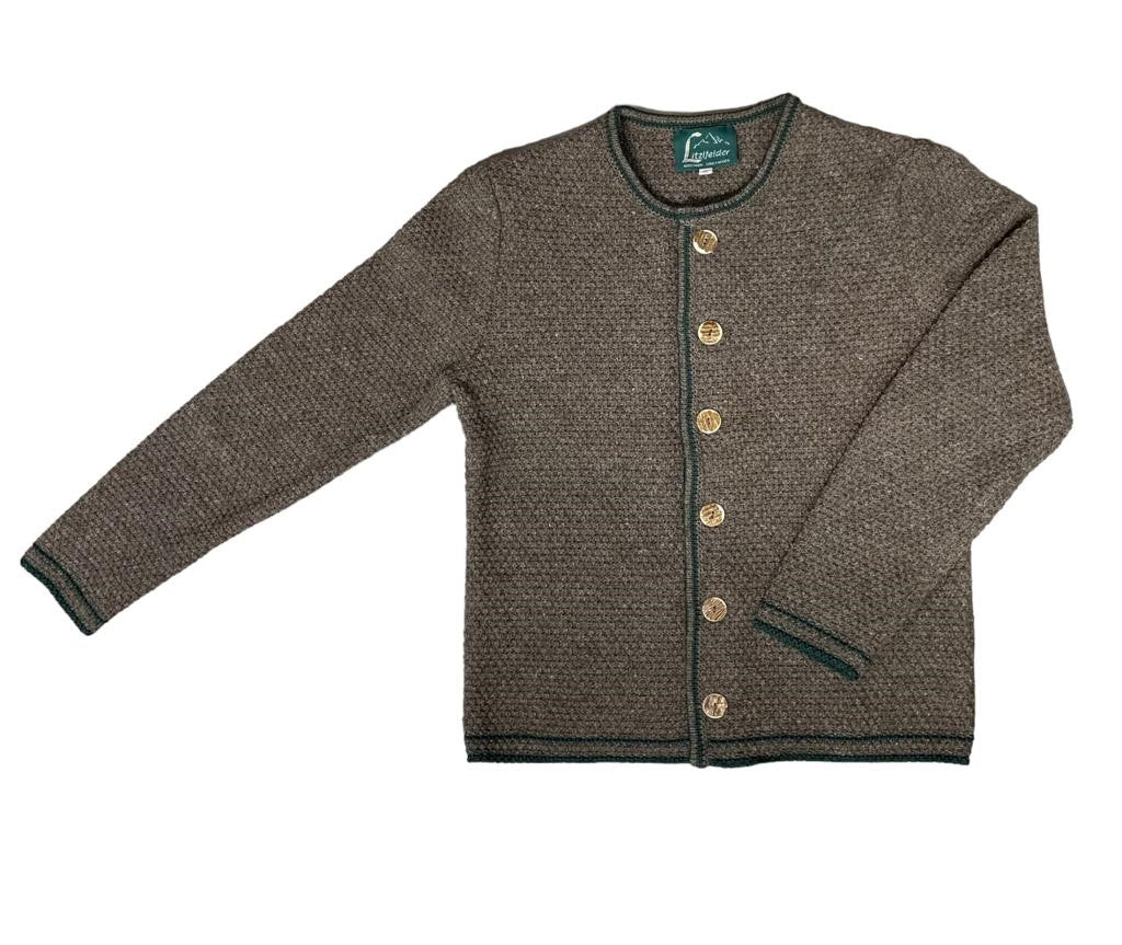 Strickjacke in braun-grün