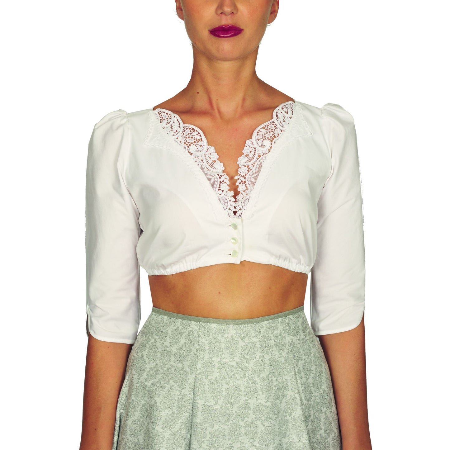 Dirndlbluse 11B304 in weiss von Mothwurf