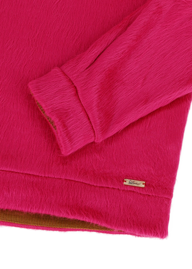 Pullover Luanette Fluffy in Fuchsia