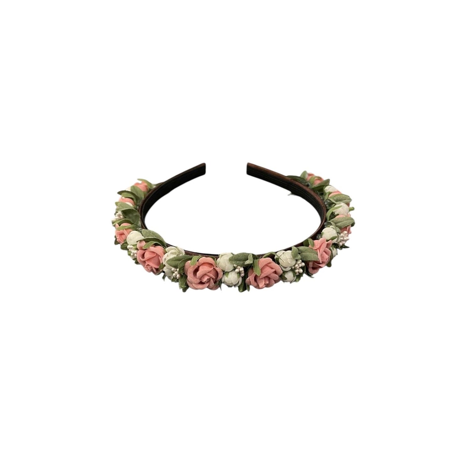 Haarreif schmal in rosa/weiss