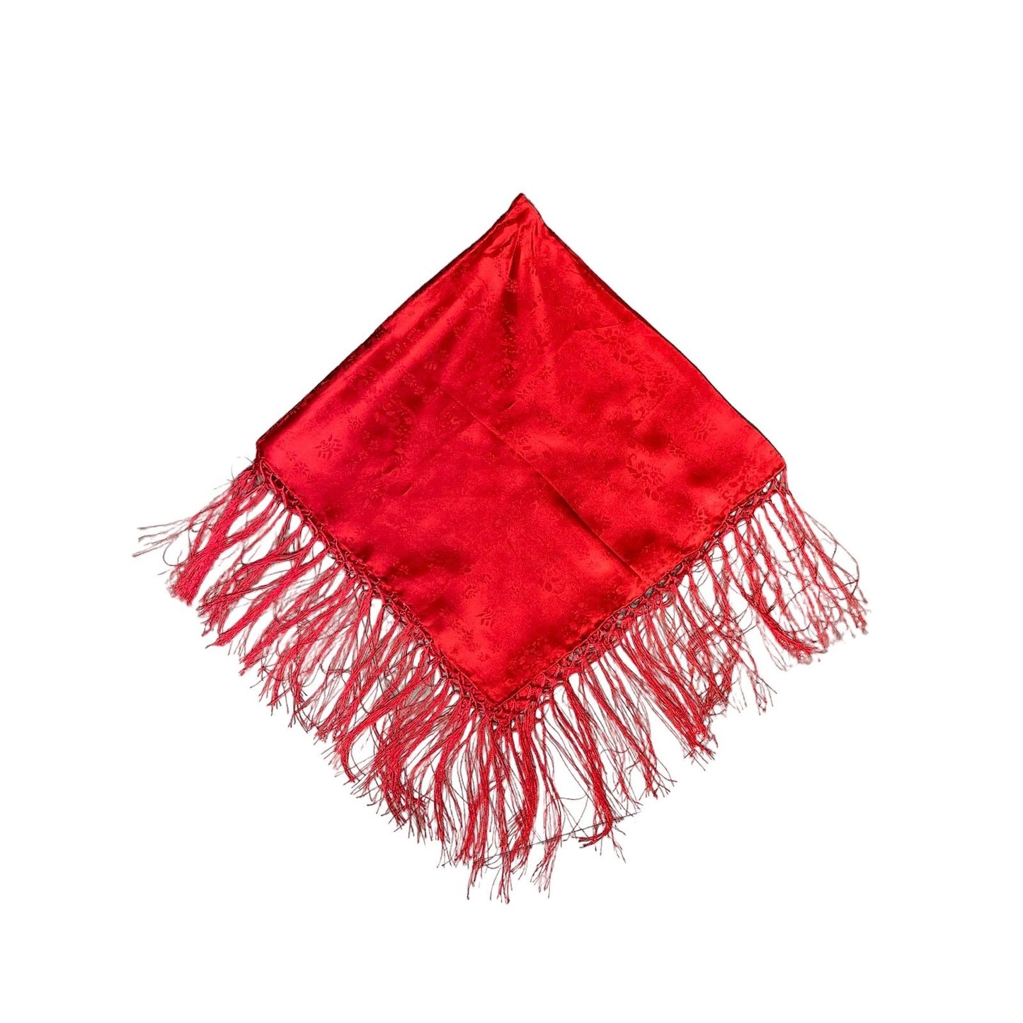 Seidentuch mit Fransen in rot