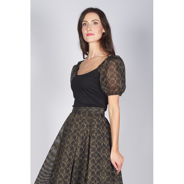 Shirt in schwarz/gold