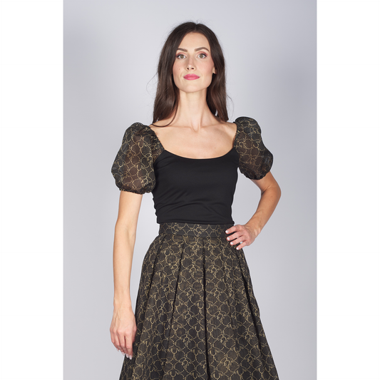 Shirt in schwarz/gold