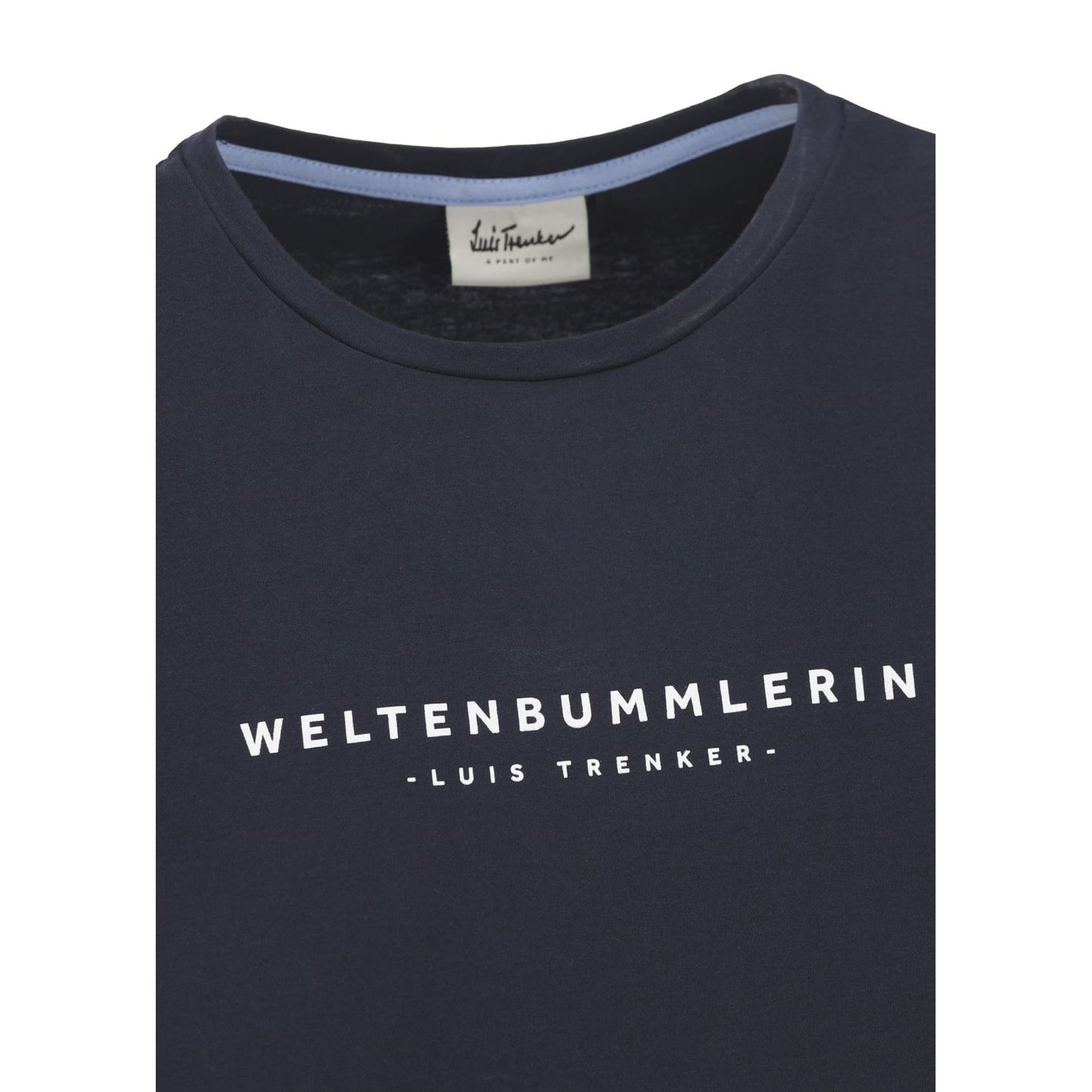 T-Shirt Weltenbummlerin in dunkelblau
