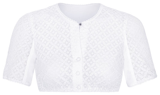 Dirndlbluse Augenstern Stretch in weiß