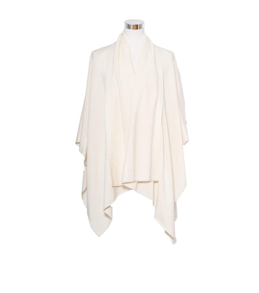 Poncho mit Schal von Luise Steiner in weiss