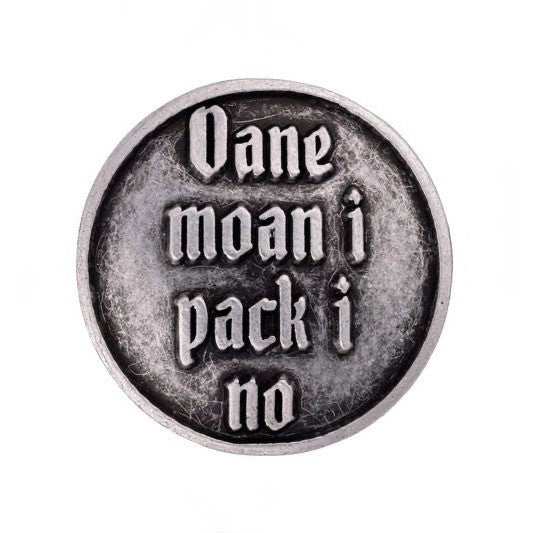 Gaudiknopf "Oane moan i pack i no"