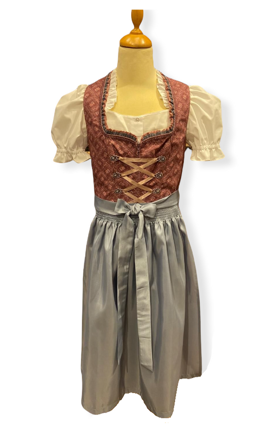 Bergweiss Kinder Dirndl in rot/beere