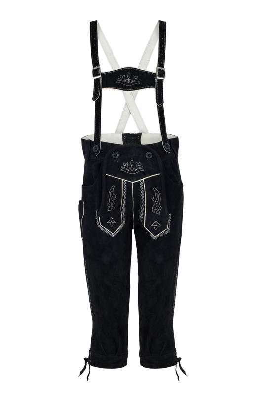 3/4 Kinder Lederhose in schwarz