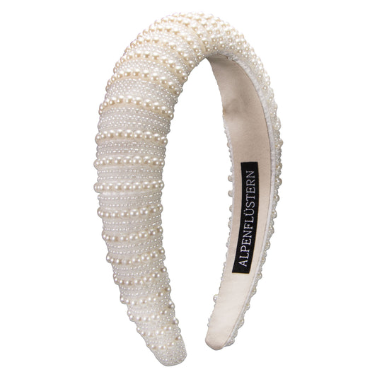Perlen Haarreif Creme-Weiss