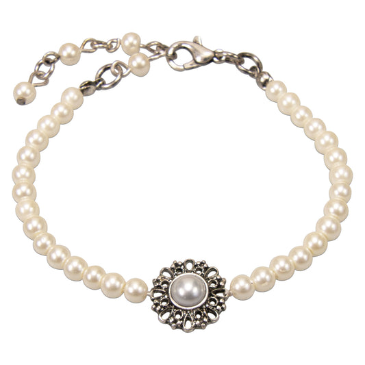 Helena Perlen Armkette Creme Weiss