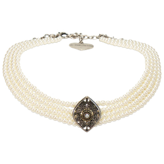 Melina Perlen Kropfkette Creme - Weiss