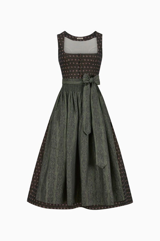 Dirndl Monika in Schwarz- Oliv