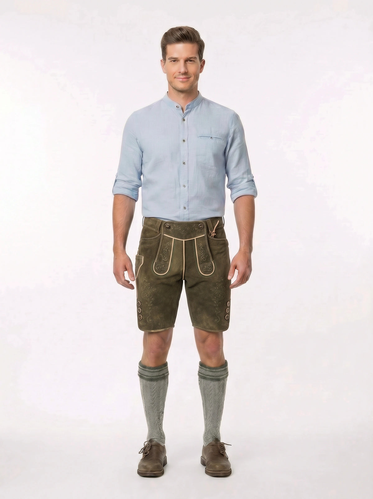 Lederhose Braun Antik/Olive