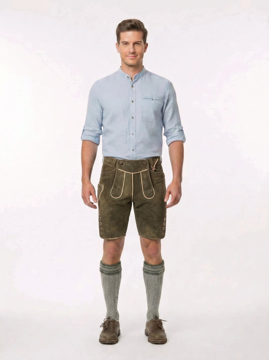 Lederhose Braun Antik/Olive