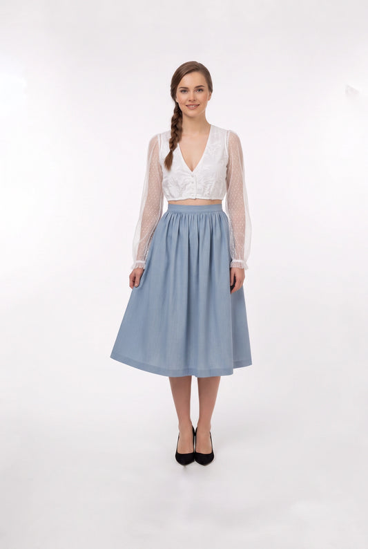 Dirndlbluse Fransenstickerei