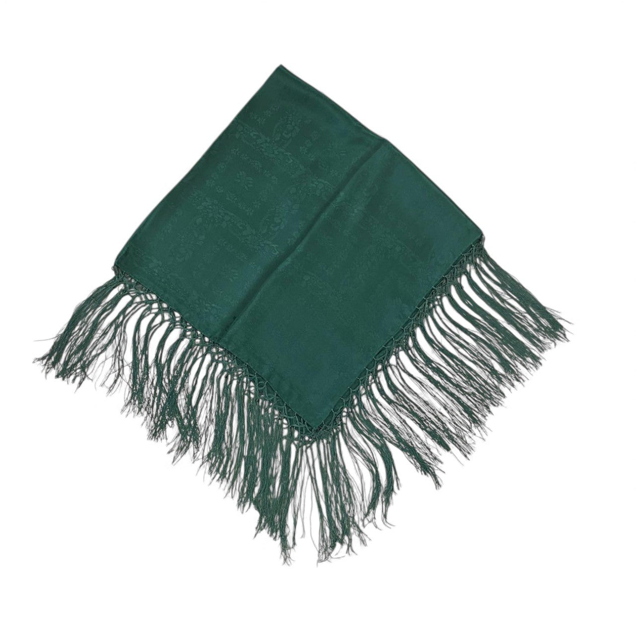 Seidentuch mit Fransen Grün