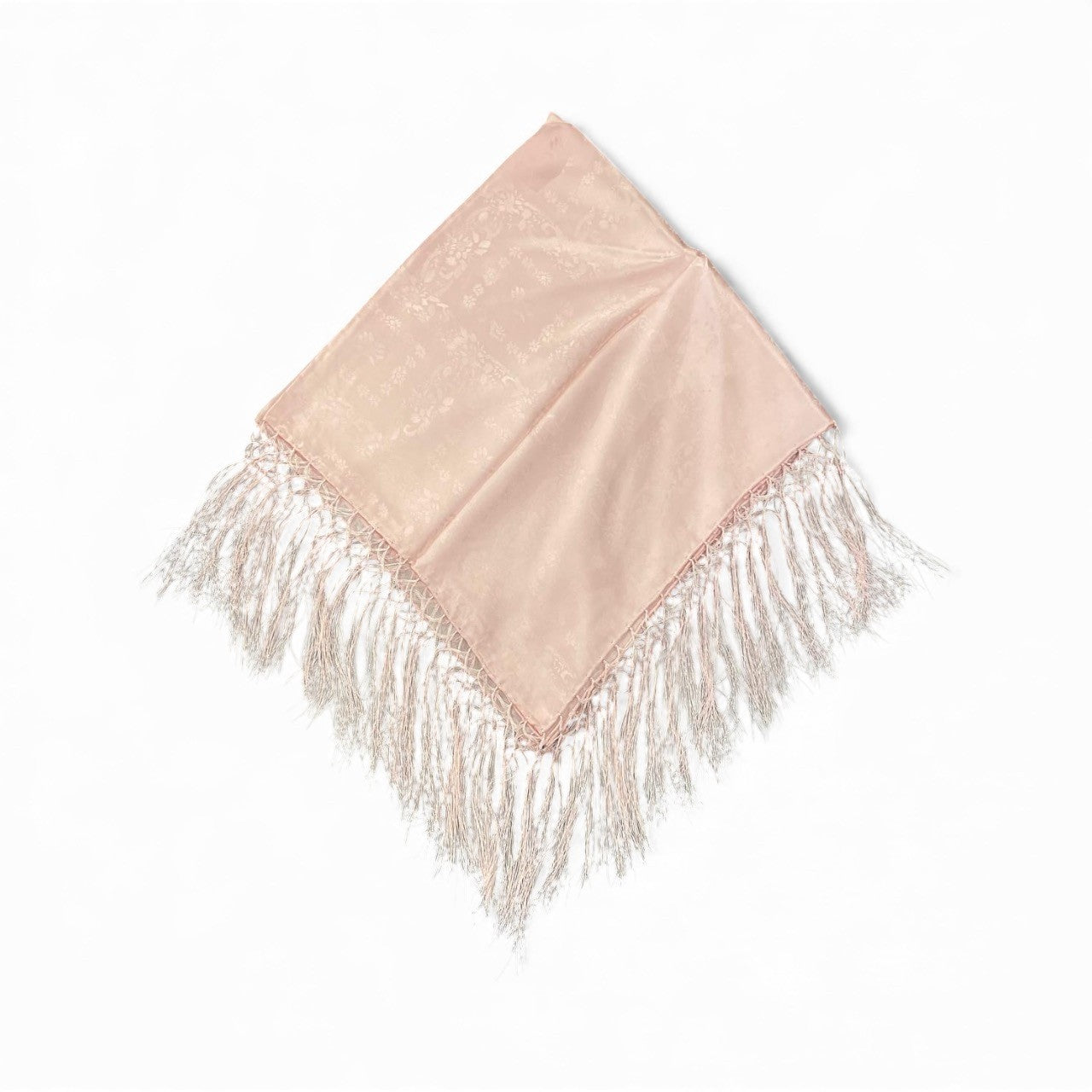 Seidentuch mit Fransen Rose