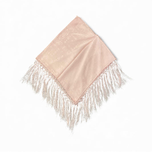 Seidentuch mit Fransen Rose