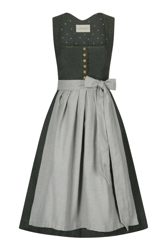 Dirndl Delia in anthrazit/grün